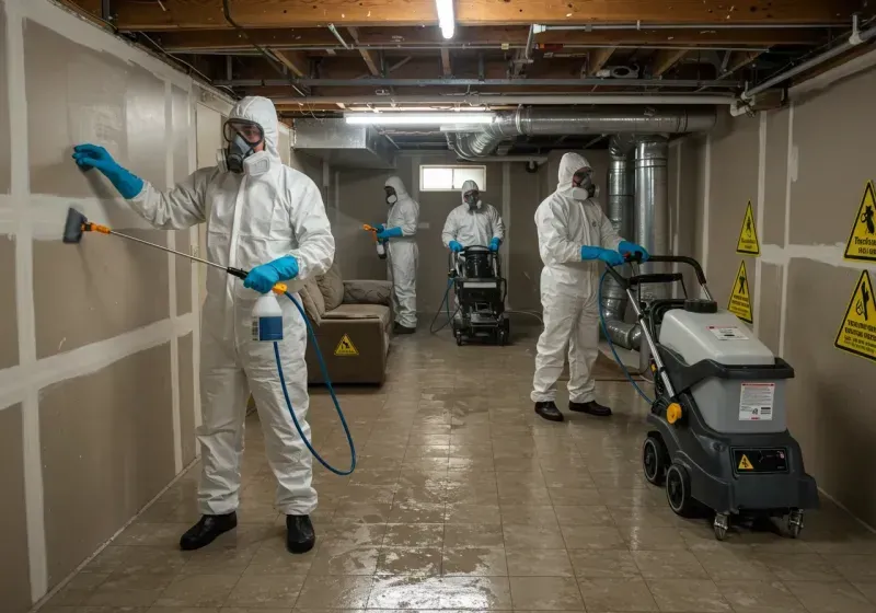 Basement Moisture Removal and Structural Drying process in Newton, KS